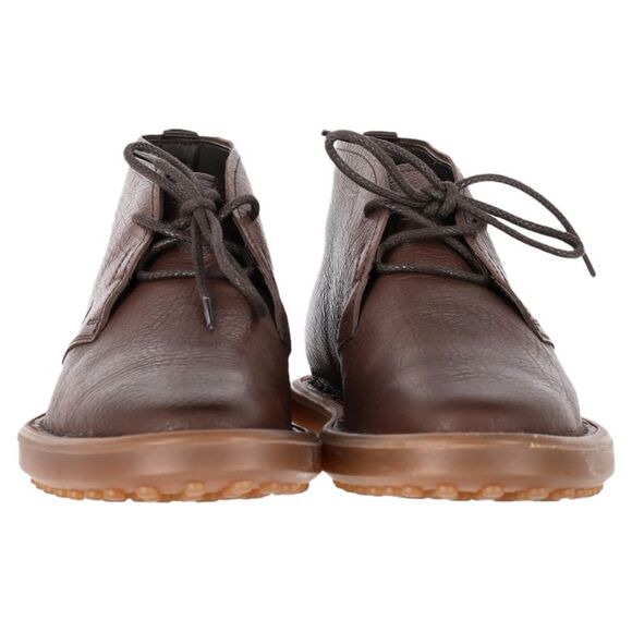 Pre Loved Tods Vintage Leather Ankle Boots Men brown | ochre